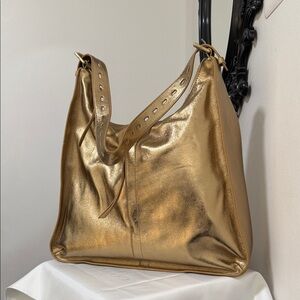 HOBO Gold Metallic Shoulder Bag